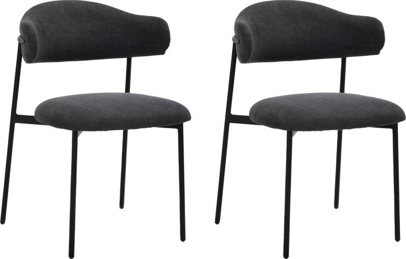 byLIVING Esszimmerstuhl Jersey (2er-Set) (Set), Gestell Metall schwarz, Küchenstuhl, Webstoffbezug, diverse Farben von byLIVING