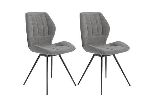 byLIVING Esszimmerstuhl Manhattan / 2er Set/Sitzschale Mikrofaser grau/Gestell Metall schwarz pulverbeschichtet/Esszimmerstuhl 360° drehbar/B 51, H 87, T 55 cm byLIVING Esszimmerstuhl Manhattan / 2er Set/Sitzschale Mikrofaser grau/Gestell Metall schwarz pulverbeschichtet/Esszimmerstuhl 360° drehbar/B 51, H 87, T 55 cm von byLIVING