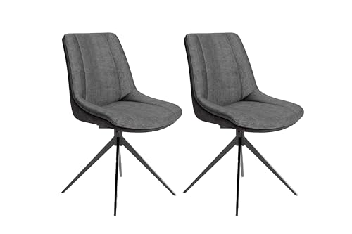 byLIVING Esszimmerstuhl Phoenix / 2er Set/Stoff anthrazit/Bouclé dunkel-grau/Sitzschale 360° drehbar u. Rückholfunktion/Gestell Metall schwarz / 2 Stück Wohnzimmerstuhl/B 50, H 88, T 62 cm byLIVING Esszimmerstuhl Phoenix / 2er Set/Stoff anthrazit/Bouclé dunkel-grau/Sitzschale 360° drehbar u. Rückholfunktion/Gestell Metall schwarz / 2 Stück Wohnzimmerstuhl/B 50, H 88, T 62 cm von byLIVING