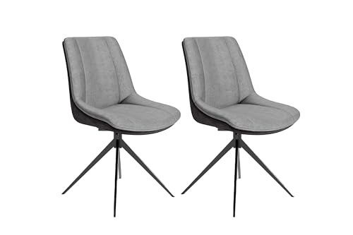 byLIVING Esszimmerstuhl Phoenix / 2er Set/Stoff anthrazit/Bouclé hell-grau/Sitzschale 360° drehbar u. Rückholfunktion/Gestell Metall schwarz / 2 Stück Wohnzimmerstuhl/B 50, H 88, T 62 cm byLIVING Esszimmerstuhl Phoenix / 2er Set/Stoff anthrazit/Bouclé hell-grau/Sitzschale 360° drehbar u. Rückholfunktion/Gestell Metall schwarz / 2 Stück Wohnzimmerstuhl/B 50, H 88, T 62 cm von byLIVING