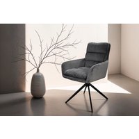 byLIVING Esszimmerstuhl "Pura (2er-Set)", (Set), Sitzschale 360drehbar, Metall schwarz, Armlehnstuhl, diverse Farben von byLIVING