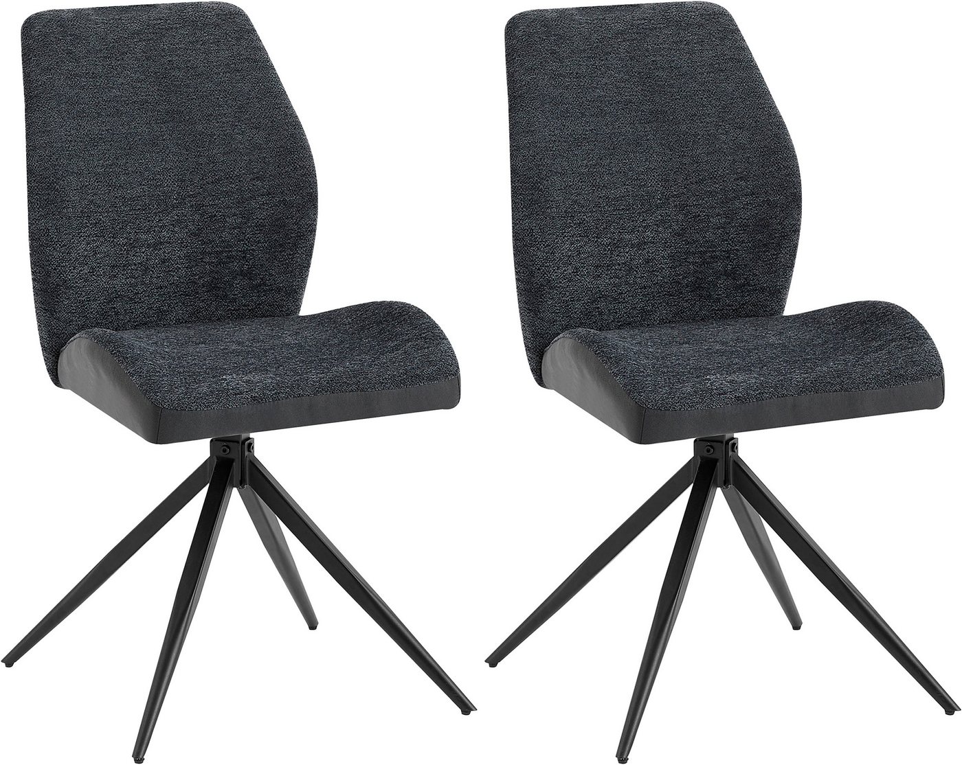byLIVING Esszimmerstuhl Snap 2er-Set (Set, 2 St), mit 360 Grad Drehfunktion, Vintage Mikrofaser und Boucle Stoff von byLIVING