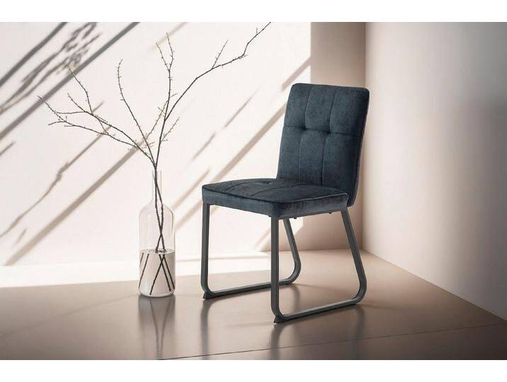 byLIVING Esszimmerstuhl Talea (Set, 2 St), Nosagfederung im Sitz, Cord Stoff, grau, Metall von byLIVING