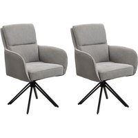 byLIVING Esszimmerstuhl "Tino" (Set) 2 Stk. Microfaser  Webstoff 360 Grad drehbar mit Federkernpolsterung, hochwertige Polsterbezüge von byLIVING