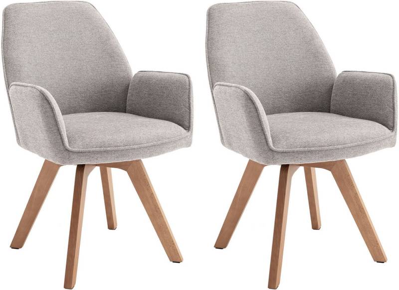 byLIVING Esszimmerstuhl Tony (Set, 2 St), mit Massivholzgestell eichefarbig, 360 Grad drehbar, hoher Sitzkomfort von byLIVING