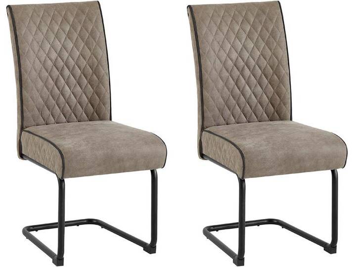byLIVING Freischwinger Maria-XXL 2er-Set (Set, 2 St), mit gemütlicher Federkernpolsterung und XXL Belastbarkeit bis zu 150kg, beige, taupe von byLIVING