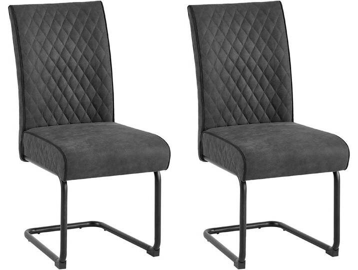 byLIVING Freischwinger Maria-XXL 2er-Set (Set, 2 St), mit gemütlicher Federkernpolsterung und XXL Belastbarkeit bis zu 150kg, schwarz, anthrazit von byLIVING