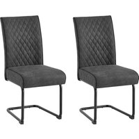 byLIVING Freischwinger "Maria-XXL 2er-Set", (Set), 2 St., Microfaser VINTAGE, mit gemütlicher Federkernpolsterung und XXL Belastbarkeit bis zu 150kg von byLIVING