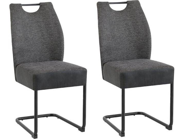 byLIVING Freischwinger Peter-XXL 2er-Set (Set, 2 St), mit gemütlicher Federkernpolsterung und XXL Belastbarkeit bis zu 150kg, schwarz von byLIVING