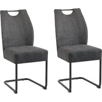 byLIVING Freischwinger "Peter-XXL 2er-Set", (Set), 2 St., Webstoff-Microfaser VINTAGE, mit gemütlicher Federkernpolsterung und XXL Belastbarkeit bis zu 150kg von byLIVING