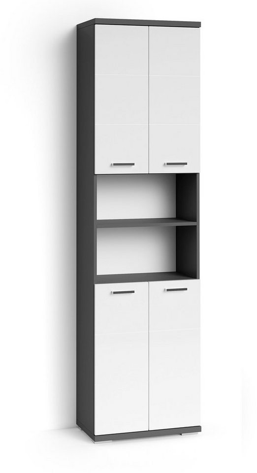 byLIVING Hochschrank Nebraska Breite 50 cm, Badezimmerschrank mit Metallgriffen, viel Stauraum von byLIVING