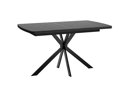 byLIVING KÖLN Esstisch, Holzwerkstoff, schwarz, 140/180 x 90 cm von byLIVING