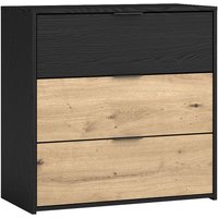 byLIVING Kommode RIMINI, Breite 80 cm, Artisan Eiche (Eiche-Optik), schwarz von byLIVING