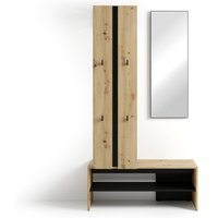 byLIVING Kompaktgarderobe "Dielen - Set Nante" 2 Stk. tlg. maximale Ordnung auf wenig Fläche mit Spiegel, Kleiderstange und Haken byLIVING Kompaktgarderobe "Dielen - Set Nante" 2 Stk. tlg. maximale Ordnung auf wenig Fläche mit Spiegel, Kleiderstange und Haken von byLIVING