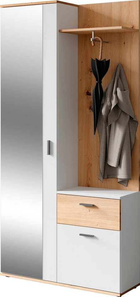 byLIVING Kompaktgarderobe Jakob mit großem Spiegel und Ablage, Breite 97 cm von byLIVING