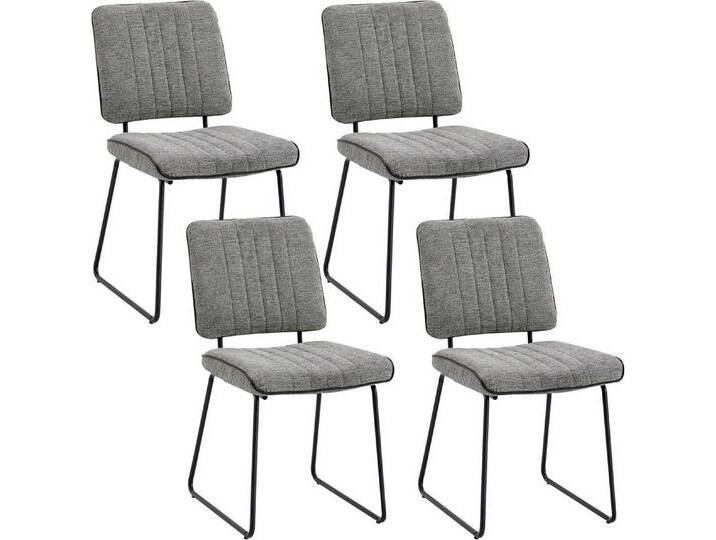 byLIVING Kufenstuhl Liam 4er-Set (Set, 4 St), moderner Stuhl im praktischen 4er-Set mit Metallgestell, grau, grau von byLIVING