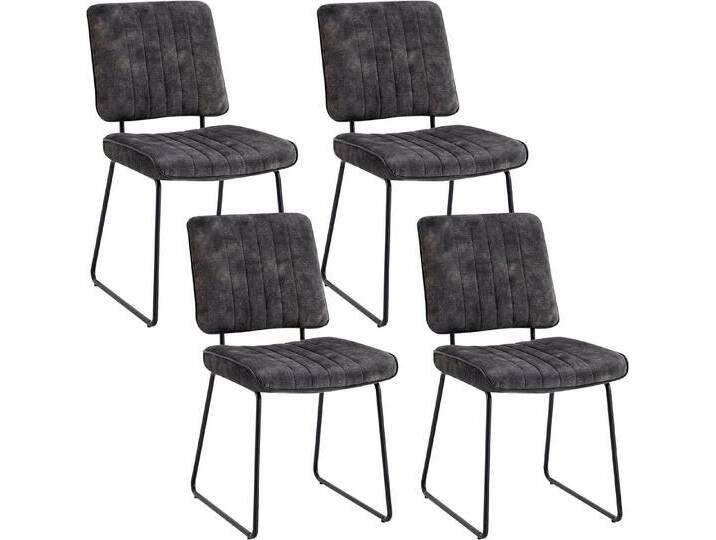 byLIVING Kufenstuhl Liam 4er-Set (Set, 4 St), moderner Stuhl im praktischen 4er-Set mit Metallgestell, schwarz, anthrazit von byLIVING