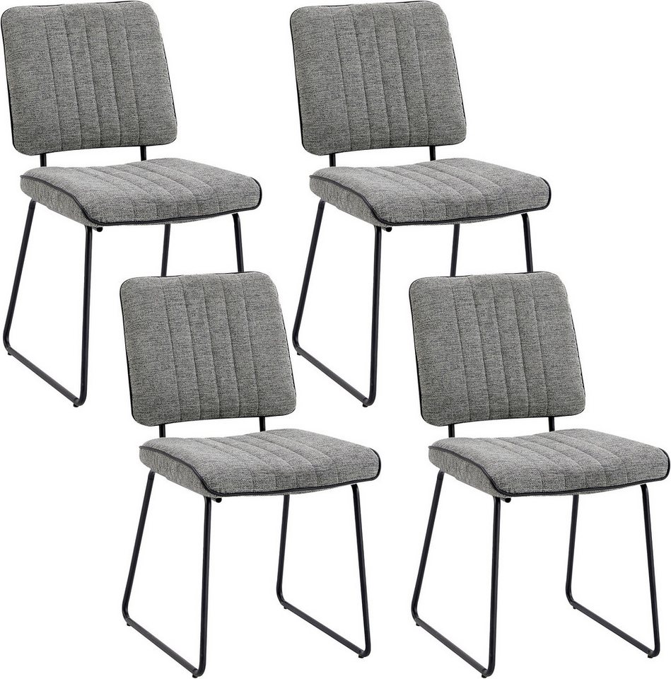 byLIVING Kufenstuhl Liam 4er-Set (Set, 4 St), moderner Stuhl im praktischen 4er-Set mit Metallgestell von byLIVING