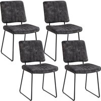 byLIVING Kufenstuhl "Liam 4er-Set", (Set), 4 St., Samtvelours-Vintage, moderner Stuhl im praktischen 4er-Set mit Metallgestell von byLIVING