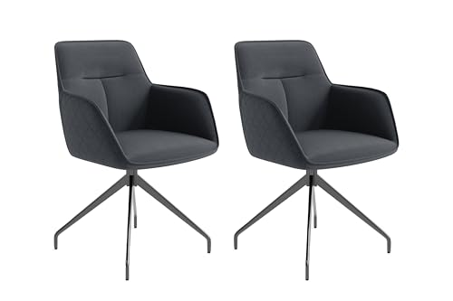 byLIVING Memphis Stuhl-Set, Kunstleder, schwarz, B 62, H 96, T 60 cm von byLIVING