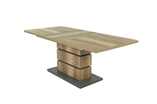 byLIVING Säulentisch BEA , ausziehbar, Synchronauszug, Artisan Eiche/Anthrazit, Holzwerkstoff, braun, 190 x 86, H 75 cm von byLIVING