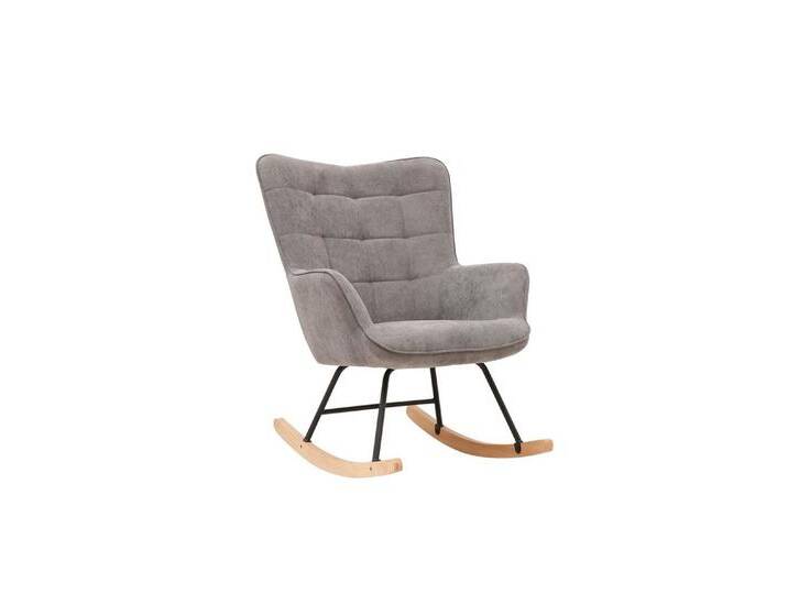 byLIVING Schaukelsessel Richie, Metallbeine mit Holzkufe, in Webstoff, Samt oder Cord, grau, Cord grau von byLIVING
