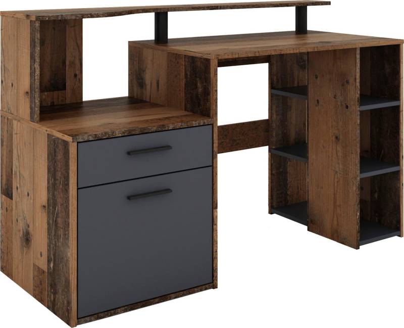 byLIVING Schreibtisch Louise, Breite 140 cm, Regal-Schreibtisch mit viel Stauraum von byLIVING
