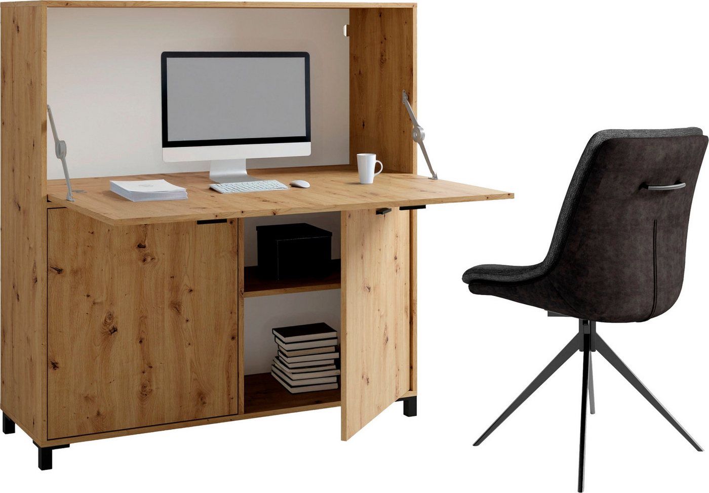 byLIVING Sekretär Montana, platzsparende Arbeitslösung mit viel Stauraum, Breite 120 cm byLIVING Sekretär Montana, platzsparende Arbeitslösung mit viel Stauraum, Breite 120 cm von byLIVING