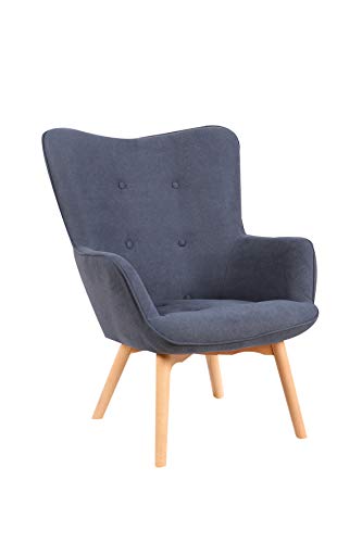 byLIVING Sessel ADAM / Webstoff grau / Gestell Buche Massiv / Relaxsessel, dunkelgrau, B 73, H 97, T 81 cm von byLIVING