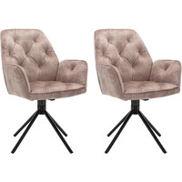 byLIVING Sessel SARINA 2er-Set beige Vintage Samt Metall B/H/T: ca. 59,5x89x62 cm byLIVING Sessel SARINA 2er-Set beige Vintage Samt Metall B/H/T: ca. 59,5x89x62 cm von byLIVING