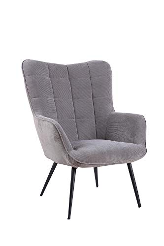 byLIVING Sessel UTA / Gestell schwarz pulverbeschichtet/Relaxsessel, Metall, grau, B 72, H 97, T 80 cm von byLIVING