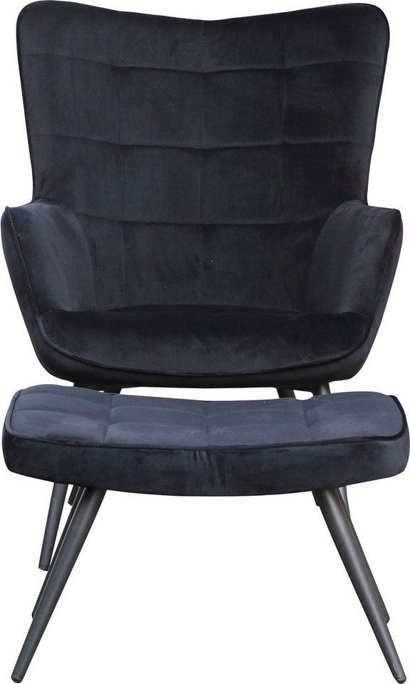 byLIVING Sessel Uta (1-St), wahlweise mit oder ohne Hocker, in Cord, Samt oder Webstoff von byLIVING