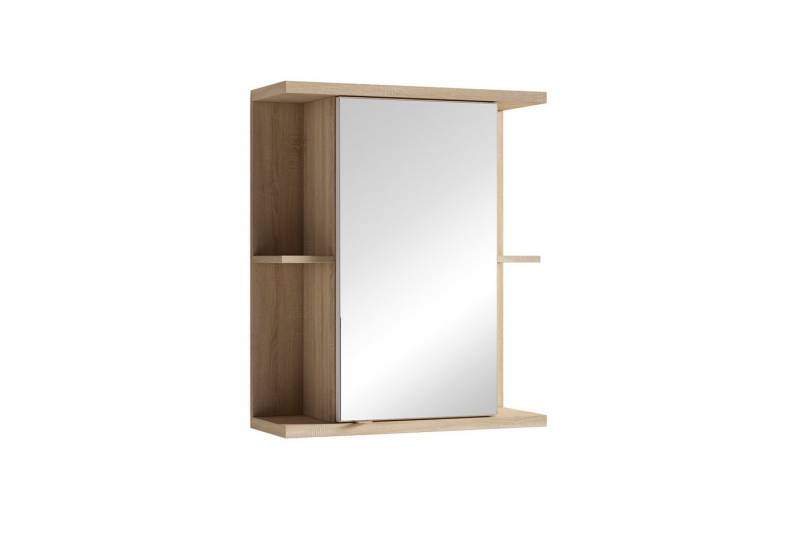 byLIVING Spiegelschrank NEBRASKA (in Eiche-Optik, Weiß oder Anthrazit, 4 offene Fächer / 3 verdeckte Fächer) mit Spiegeltür von byLIVING