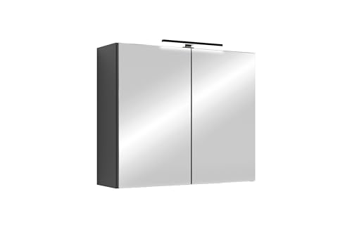 byLIVING Spiegelschrank Spree/Korpus matt anthrazit mit Spiegeltüren/Hängeschrank mit Soft-Close-Funktion/Inkl. LED-Beleuchtung/Badschrank mit Stecker- und Schalterdose/B 70, H 60, T 20 cm byLIVING Spiegelschrank Spree/Korpus matt anthrazit mit Spiegeltüren/Hängeschrank mit Soft-Close-Funktion/Inkl. LED-Beleuchtung/Badschrank mit Stecker- und Schalterdose/B 70, H 60, T 20 cm von byLIVING