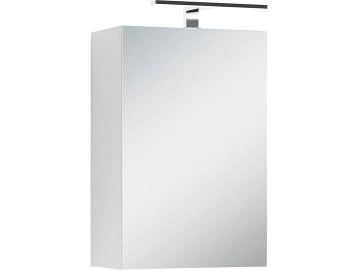 byLIVING Spiegelschrank Spree Breite 40 cm, 1-türig, mit LED Beleuchtung und Schalter-/Steckdosenbox, weiß von byLIVING
