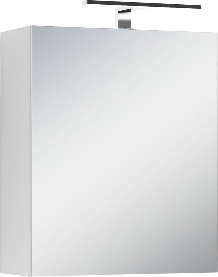 byLIVING Spiegelschrank Spree Breite 50 cm, 1-türig, mit LED Beleuchtung und Schalter-/Steckdosenbox von byLIVING