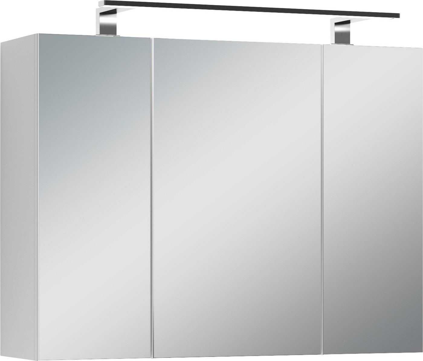 byLIVING Spiegelschrank Spree Breite 80 cm, 3-türig, mit LED Beleuchtung und Schalter-/Steckdosenbox von byLIVING