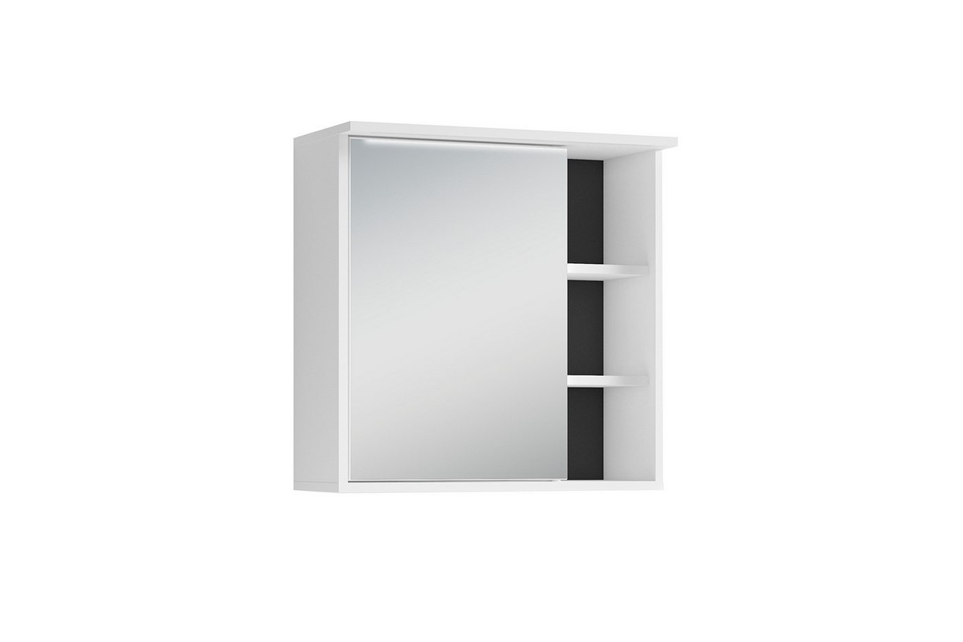 byLIVING Spiegelschrank WELLNESS (B 60, H 61, T 28 cm, Moderner, 1-türiger Spiegel Hängeschrank) mit LED-Beleuchtung & Steckdose in Artisan Eiche oder weiß von byLIVING