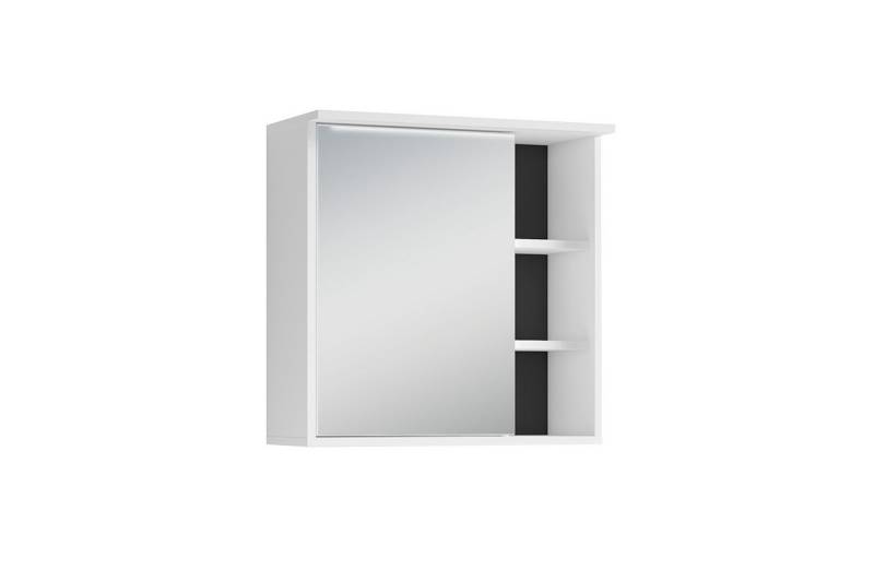 byLIVING Spiegelschrank WELLNESS (B 60, H 61, T 28 cm, Moderner, 1-türiger Spiegel Hängeschrank) mit LED-Beleuchtung & Steckdose in Artisan Eiche oder weiß von byLIVING