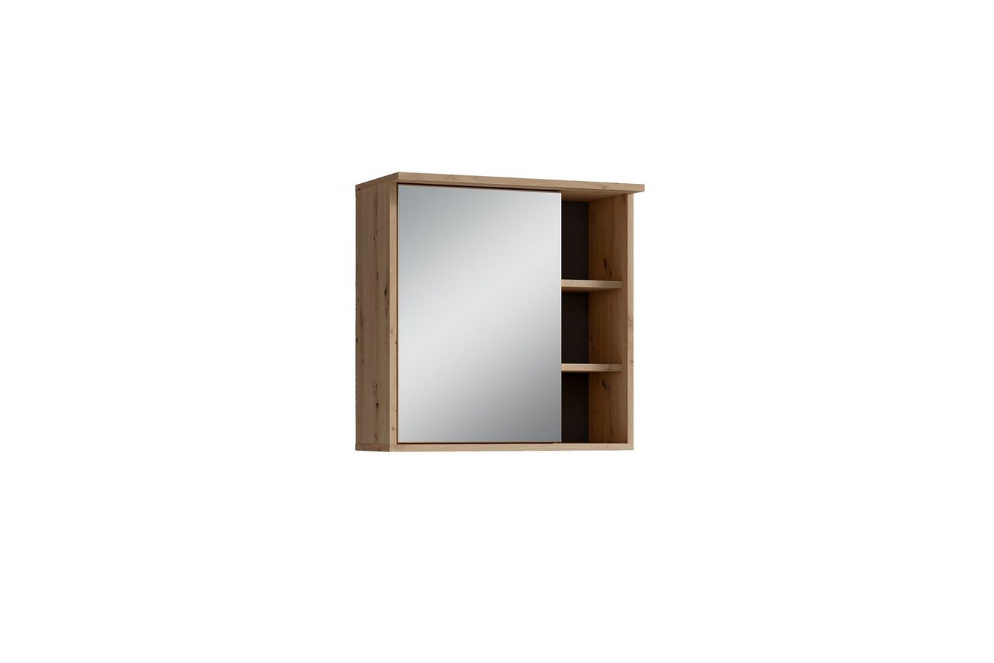 byLIVING Spiegelschrank WELLNESS (B 60, H 61, T 28 cm, Moderner, 1-türiger Spiegel Hängeschrank) mit LED-Beleuchtung & Steckdose in Artisan Eiche oder weiß von byLIVING