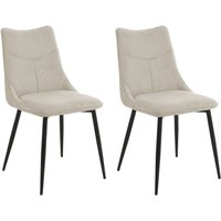 byLIVING Stuhl CARLO, 2-er Set, Breite 59 cm, Webstoff taupe, Gestell schwarz von byLIVING