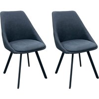 byLIVING Stuhl JASPER, 2-er Set, Breite 55 cm, Microfaser anthrazit, Gestell schwarz von byLIVING