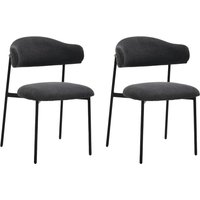 byLIVING Stuhl JERSEY, 2-er Set, Breite 58 cm, Webstoff dunkelgrau, Gestell schwarz von byLIVING