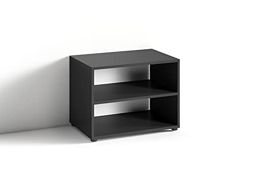 byLIVING TV Stand VICTORIA / kleines Regal schwarz / Beistelltisch 60 cm breit / Wohnzimmertisch / Schrank / TV Bank / TV Tisch / Schwarz / 60 x 45 x 39 cm (BxHxT) von byLIVING