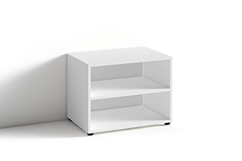 byLIVING TV Stand VICTORIA / kleines Regal weiß / Beistelltisch 60 cm breit / Wohnzimmertisch / Schrank / TV Bank / TV Tisch / Weiß / 60 x 45 x 39 cm (BxHxT) von byLIVING