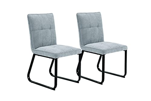 byLIVING Talea Esszimmer-Stuhl, 2er-Set, Küchenstuhl, Metall, hellgrau, B 46, H 86, T 55 cm von byLIVING