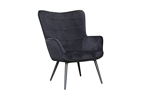 byLIVING Uta Sessel/Gestell schwarz pulverbeschichtet/Relaxsessel, Metall, B 72, H 97, T 80 cm von byLIVING