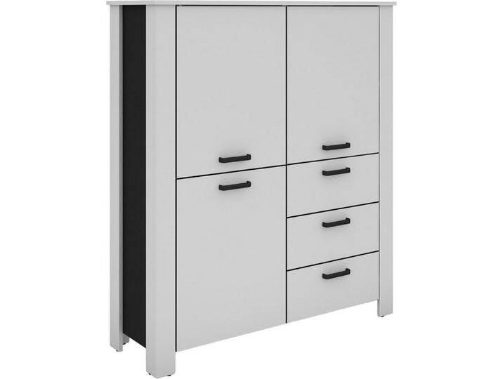 byLIVING Vitrine Highboard Faro (1-St) 3 Türen und 3 Schubkästen für maximale Ordnung, verschiedene Farben., schwarz weiß von byLIVING
