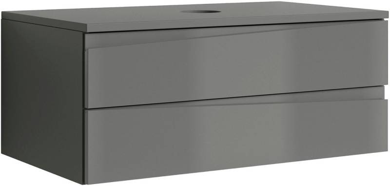byLIVING Waschbeckenschrank Shape (1-St) für Aufsatzbecken mit asymetrischer Hochglanz Front, 2 Schubkästen von byLIVING