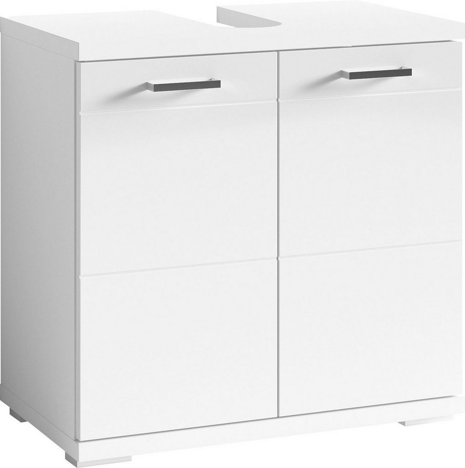 byLIVING Waschbeckenunterschrank Nebraska Breite 60 cm, mit Hochglanzlackierung und verchromten Metallgriffen von byLIVING